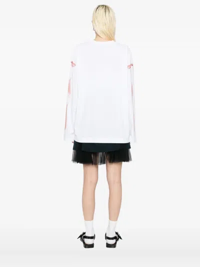 Simone Rocha Ribbon-printed T-shirt In White