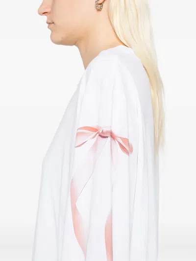 Simone Rocha Ribbon-printed T-shirt In White