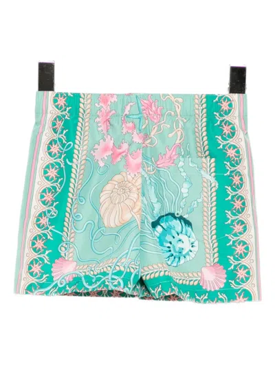 Versace Barocco Shorts In Green