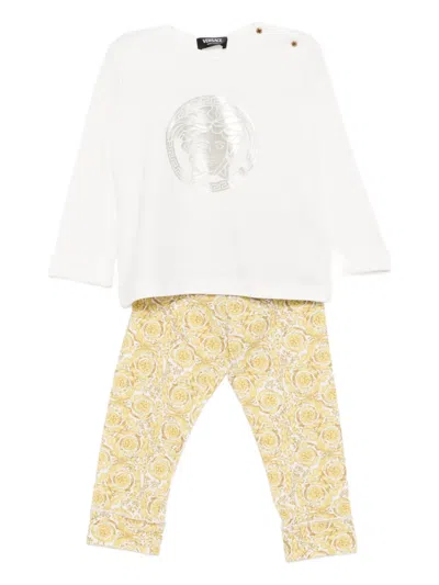 Versace Medusa Trousers Set In Neutral