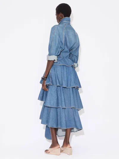 Alaïa Alaia Rounded Blue Denim Shirt Women