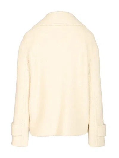 Tagliatore Sheila Double Broasted Coat Coats White In Yellow