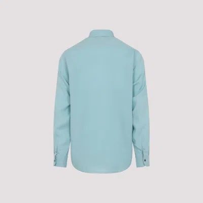 Berluti Sophisticated Linen Shirt In Blue