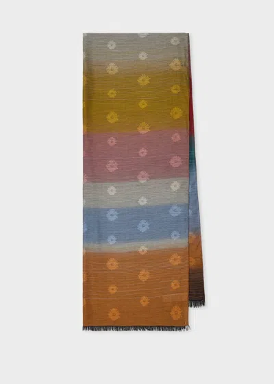 Paul Smith Women's Daisy Multi-stripe Silk-blend Scarf Multicolour