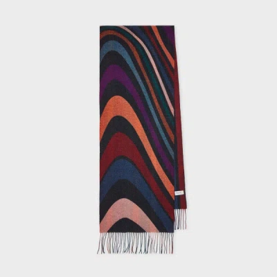 Paul Smith Women's Black Lightweight Wool 'midnight Swirl' Scarf