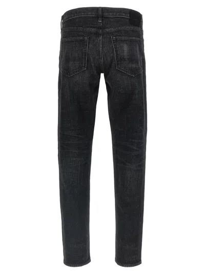 Tom Ford Stonewashed Five-pocket Jeans In Black