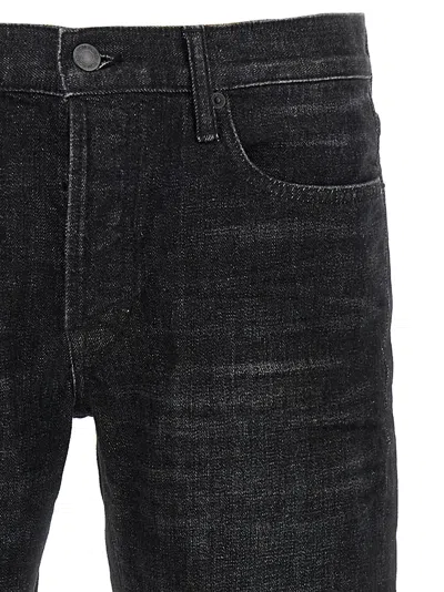 Tom Ford Stonewashed Five-pocket Jeans In Black
