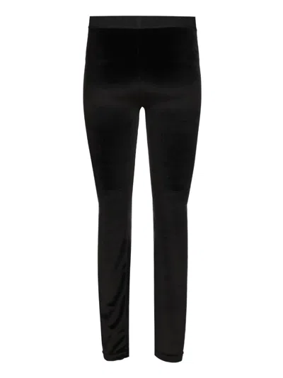 Tom Ford Stretch Lustrous Velour Signature Leggings Trousers Black In Black
