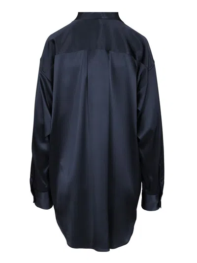 Tom Ford Stretch Silk Satin Shirt Shirts Blue In Blue