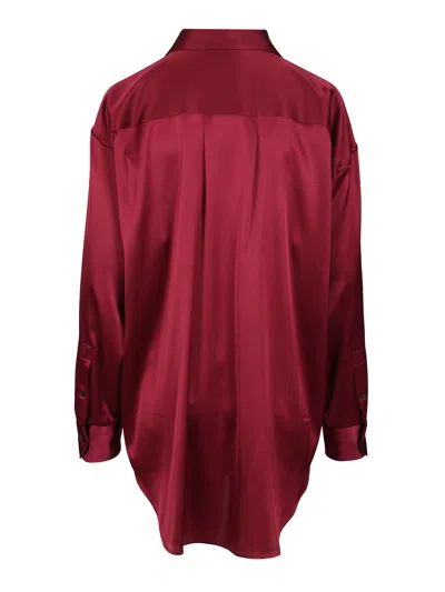 Tom Ford Stretch Silk Satin Shirt Shirts Red In Red