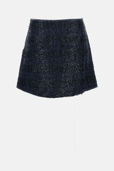 Rotate Birger Christensen Rotate Dark Blue Polyester Miniskirt In Blue
