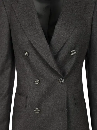 Tagliatore T-parigi10bad Double Breasted Blazer Blue Tailleurs Dresses Blue In Gray