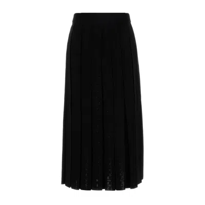 Tory Burch Black Viscose Blend Skirt