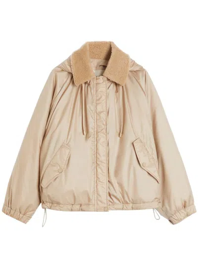 Weekend Max Mara Reversible Water-repellent Canvas Windbreaker In Neutral
