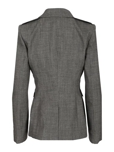 Alexander Mcqueen Fitted Silhouette With Epaulettes And Flap Pockets In Gray