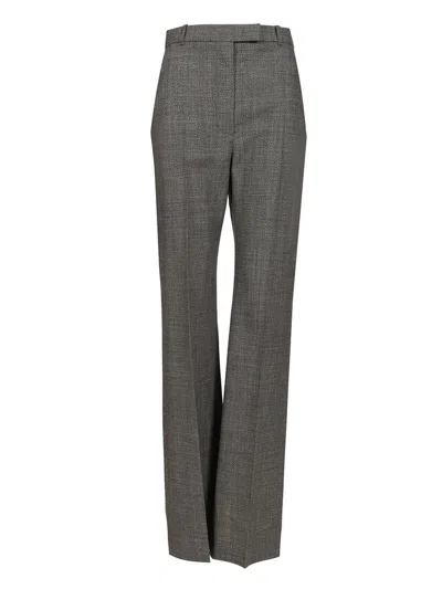 Alexander Mcqueen Grey Salt And Pepper Bootcut Suit Trousers For Women In Gray