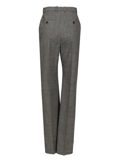Alexander Mcqueen Grey Salt And Pepper Bootcut Suit Trousers For Women In Gray