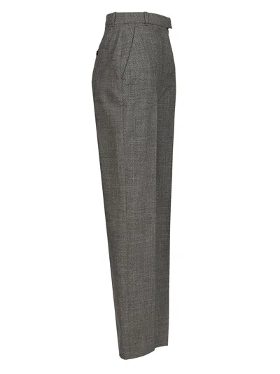 Alexander Mcqueen Grey Salt And Pepper Bootcut Suit Trousers For Women In Gray
