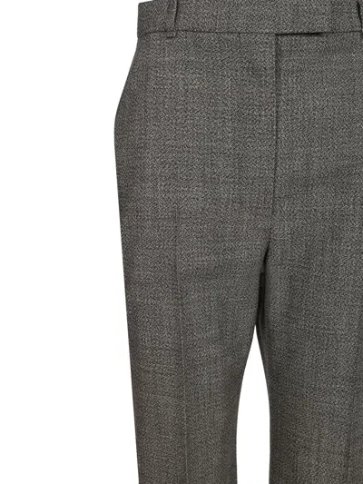 Alexander Mcqueen Grey Salt And Pepper Bootcut Suit Trousers For Women In Gray