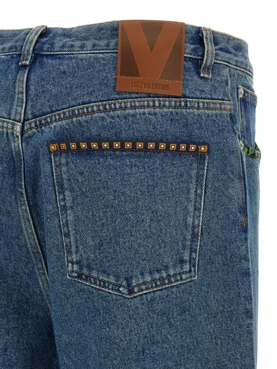 Valentino Denim Jeans With Back Patch Pockets