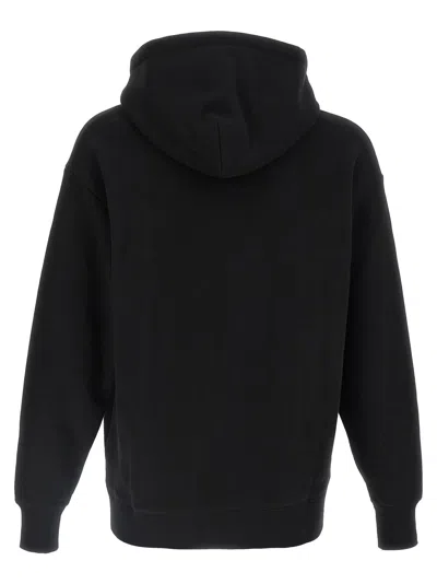 Valentino Garavani Brushed Cotton Hoodie With Vg Patch In Black