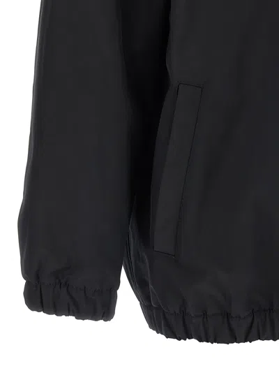 Valentino Garavani Nylon Hooded Jacket With Drawstring In Black