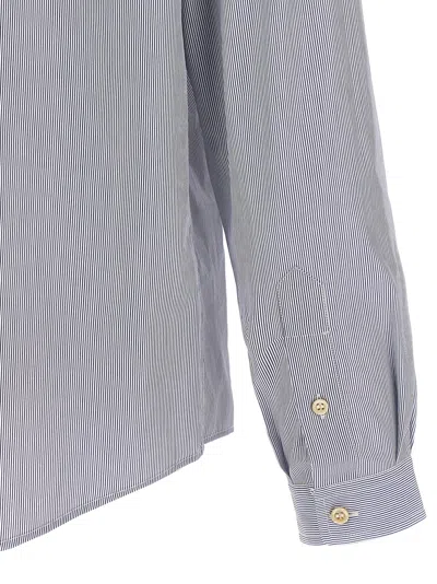 Valentino Garavani Striped Shirt Shirt And Blouse Light Blue In Gray