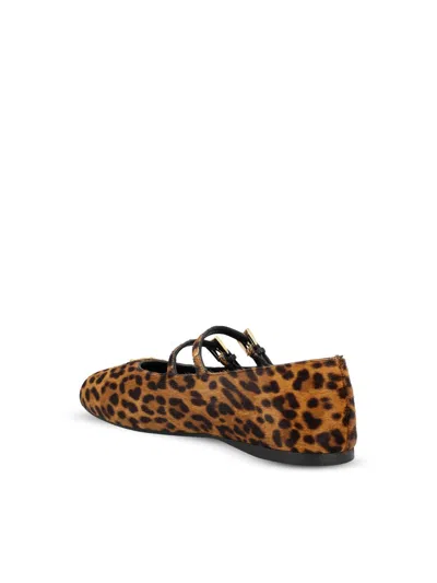 Prada Leopard-print Pony Hair Mary Jane Ballet Flats