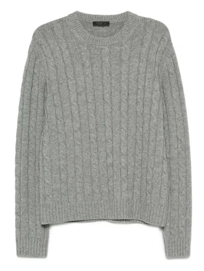 Prada Cashmere Crew Neck Sweater In Gray