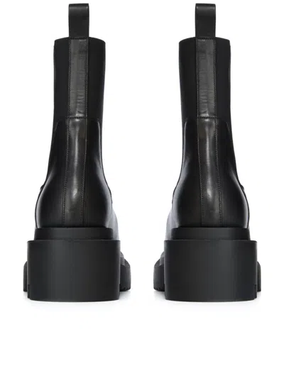 Rick Owens Womens Black Beatle Bogun Leather Heeled Boots