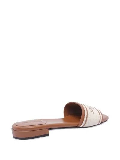 Jimmy Choo Joa Leather Flat Sandals With Round Toe