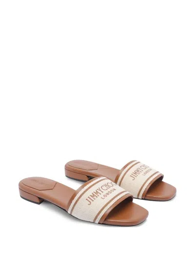 Jimmy Choo Joa Leather Flat Sandals With Round Toe