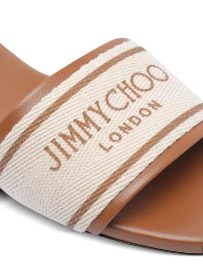 Jimmy Choo Joa Leather Flat Sandals With Round Toe
