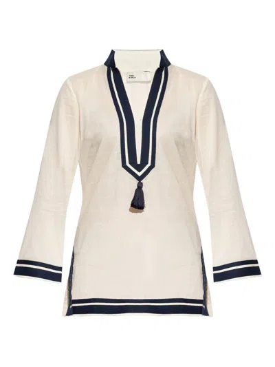 Tory Burch Cotton Tunic Dress In Neutral