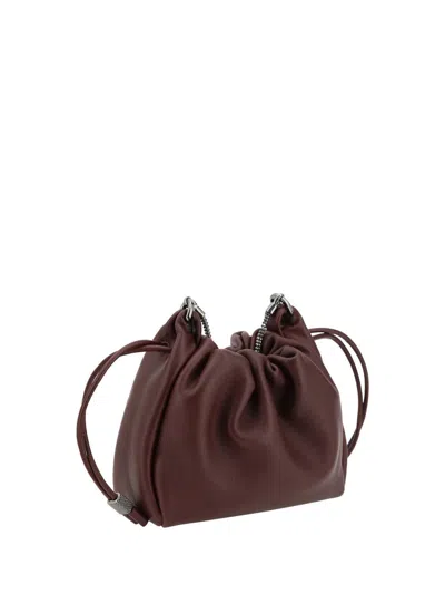 Brunello Cucinelli Women Bucket Mellow Mini Shoulder Bag In Brown