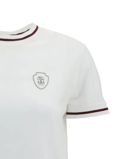 Brunello Cucinelli Embroidered-detail Cotton T-shirt In White
