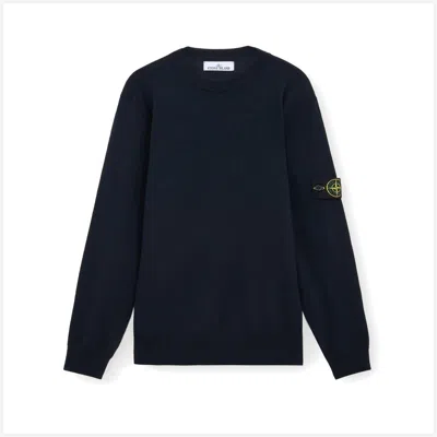 Stone Island Lightweight Wool Crew Neck Pullover In Black
