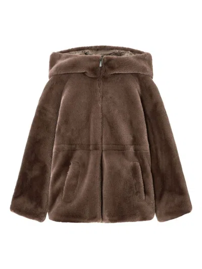 Emporio Armani Brown Faux-fur Reversible Blouson