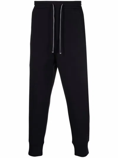 Emporio Armani Cotton Blend Sweatpants In Blue