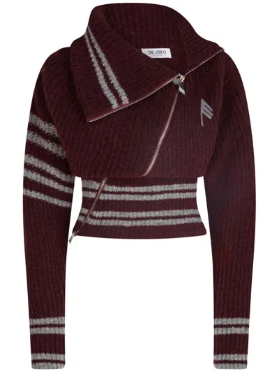 Attico Cardigan Burgundy In Burgundy