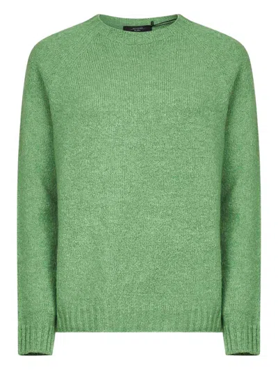 Weekend Max Mara Raglan-sleeve Ribbed Sweater In Green