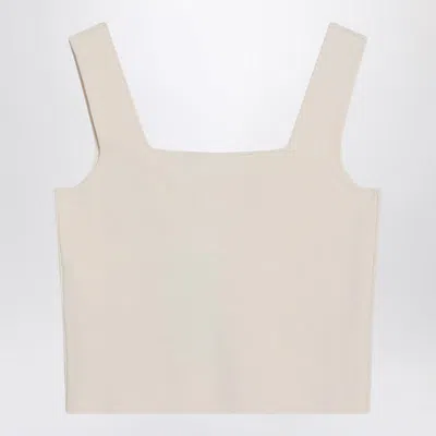 Weekend Max Mara Top In Viscose Jacquard Ecru In Gray