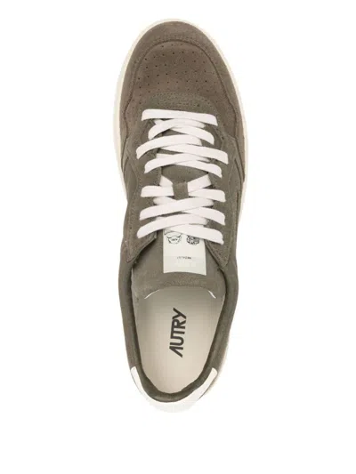 Autry Low-top Suede Sneakers With Rubber Sole And Lace-up Closure