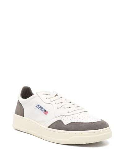Autry Low Sneaker With Contrast Panels And Perforated Toe