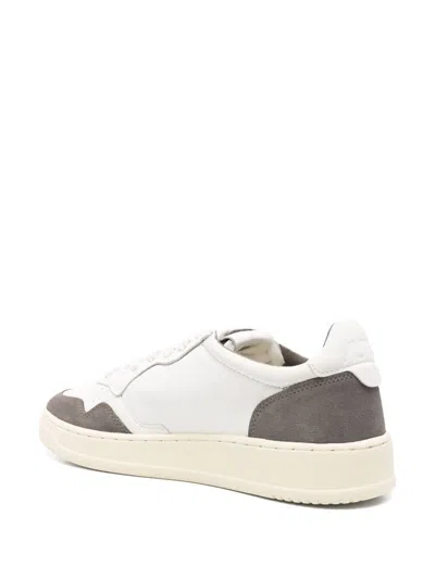 Autry Low Sneaker With Contrast Panels And Perforated Toe