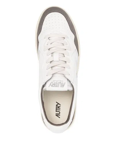 Autry Low Sneaker With Contrast Panels And Perforated Toe