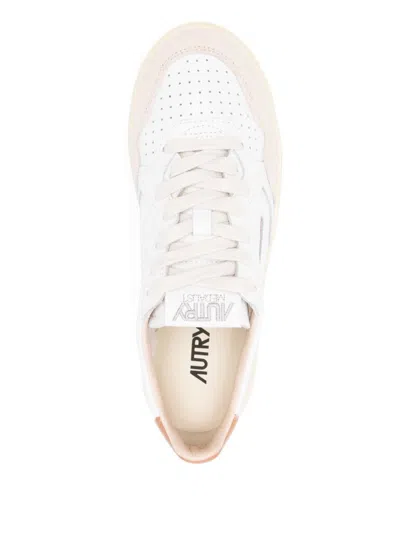 Autry White And Orange 'medialist' Platform Sneakers