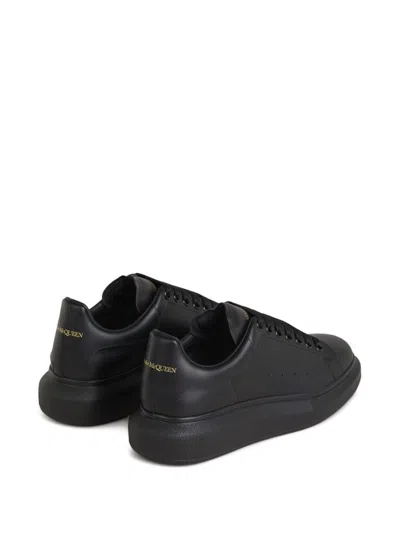 Alexander Mcqueen Oversize Leather Low-top Sneakers In Black
