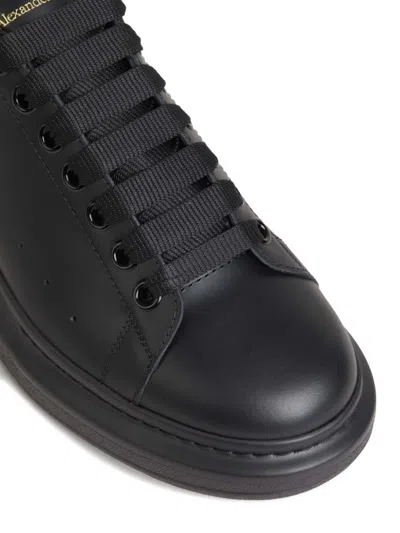 Alexander Mcqueen Oversize Leather Low-top Sneakers In Black