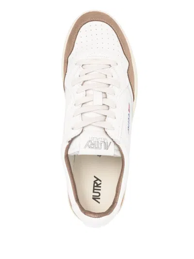 Autry Medalist Low Sneakers In Goatskin And Suede In Multi